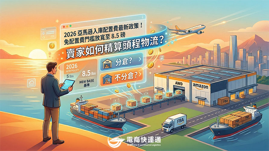 2026 亞馬遜入庫配置費最新政策！免配置費門檻放寬至 8.5 磅，賣家如何精算頭程物流？